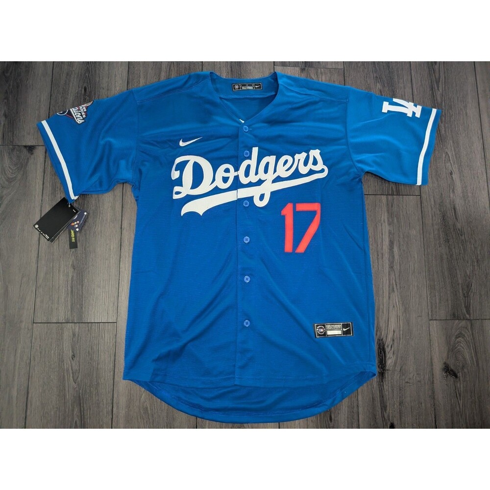 Shohei Ohtani #17 2025 World Series Dodgers Jersey  BLUE Stitched Men's Sizes - Picture 2 of 3